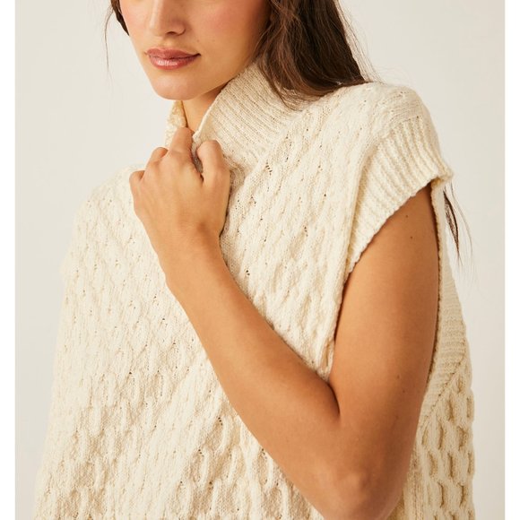 Free People Cream Textured Sweater & Mini Skirt Set - Picture 8 of 10